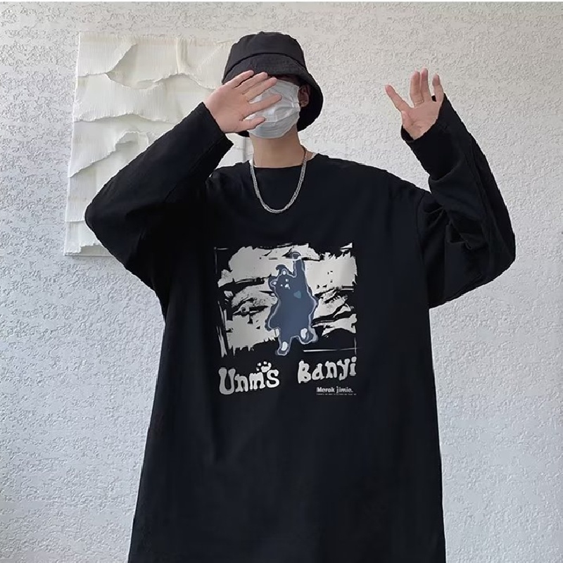 Áo Thun Dáng Rộng In Họa Tiết Hoạt Hình Phong Cách Hip Hop Nhật Bản Thời Trang Cho Nam Và Nữ size M-5XL