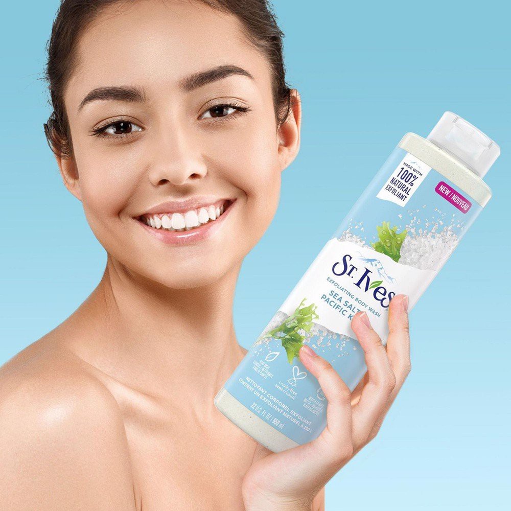 Sữa Tắm Tẩy Tế Bào Da ST. Ives Exfoliating Sea Salt & Pacific Kelp Muối Biển Thanh Lọc Da 650ml