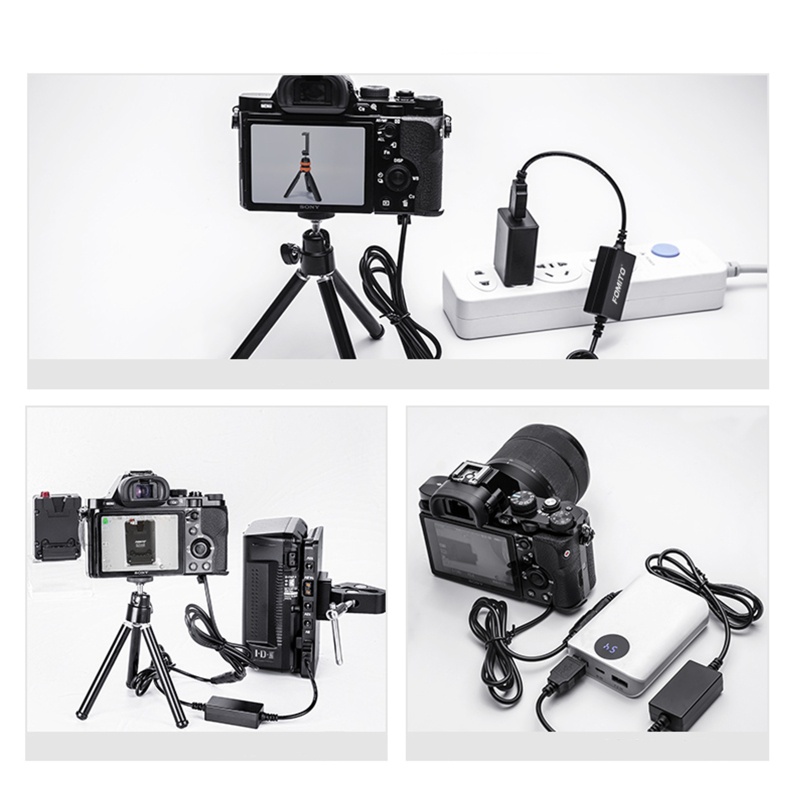 Bộ Chuyển Đổi Nguồn Điện USB Sang FW50 AC-PW20 Cho Pin 7 a7 a7S a7II a7R A3000 A5000 A6000 NEX5 NEX3 NEX