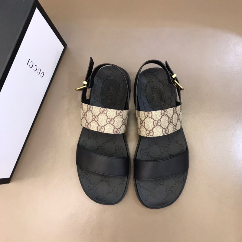 Sandal nam thương hiệu Gucci GG da thật cao cấp in vân cá tính