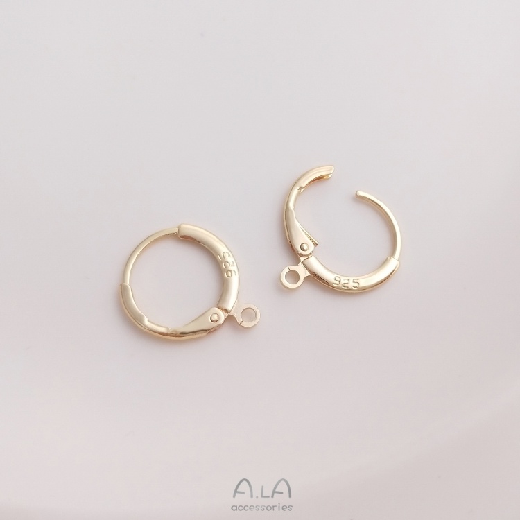 Khuyên Tai Dạng Móc Hình Tròn Bằng Đồng Mạ Vàng 925 14K diy Phong Cách Châu Âu