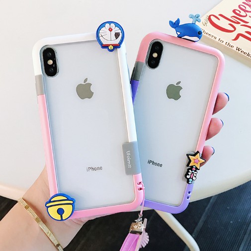 (Hàng nhập) Ốp viền IPhone tản nhiệt nhựa dẻo TPU hình Doraemon, Cá voi 5/5s/6/6s/6plus/6s plus/7/8/7plus/8plus/x/xs/xs