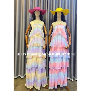 Maxi  tầng nhiều màu