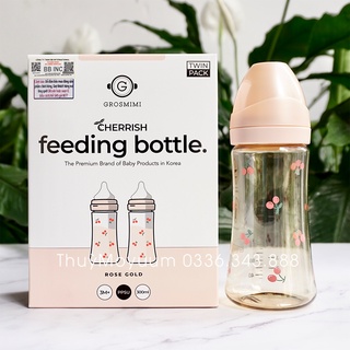 Bình sữa Grosmimi Cherry 200ml/300ml Hàn quốc (tách set không hộp)