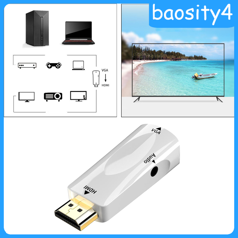 (Baosity4) Mini To Vga Adapter Easy To Use For Desktop Pc Monitor Chromebook