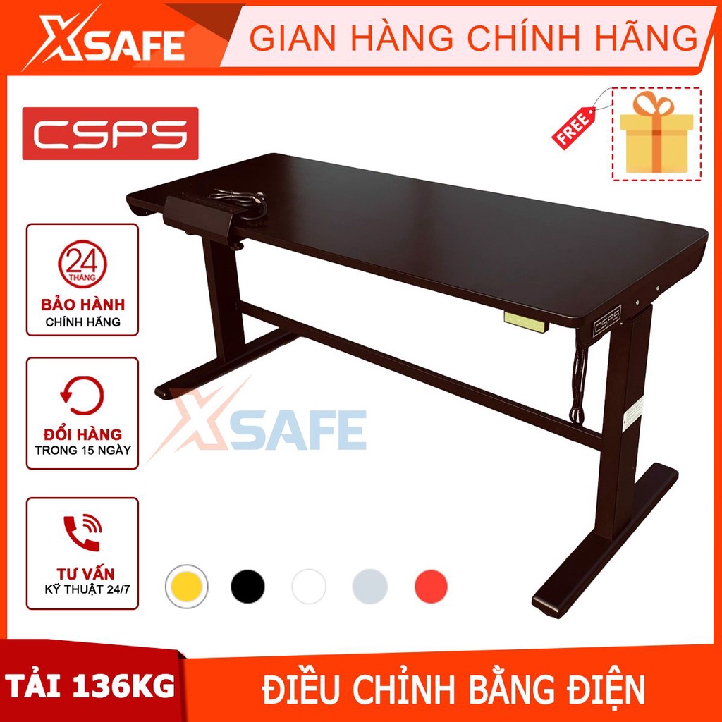 Bàn làm việc văn phòng thông minh nâng hạ độ cao bằng điện CSPS tính năng ghi nhớ độ cao, mặt bàn 167x62cm, cao 80-120cm