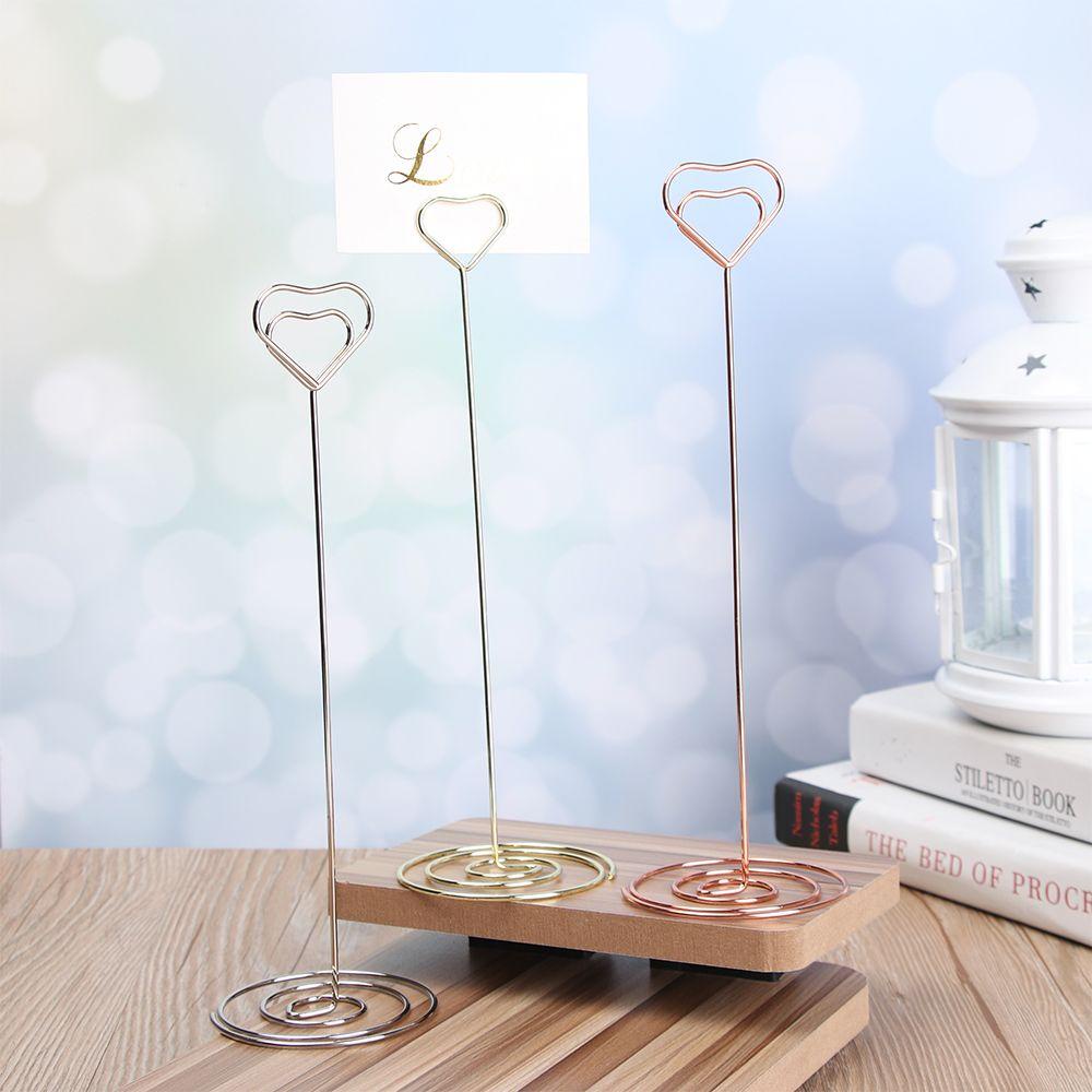 Jane 1pc Thẻ Đặt Hoa Hồng Kim Loại|Kẹp Giấy Hình Trái Tim Trang Trí