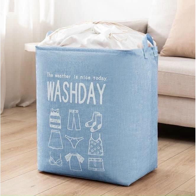 Giỏ đựng quần áo vải bố cỡ lớn, túi đựng chăn màn đa năng washday có thể gấp gọn vintage xinh xắn