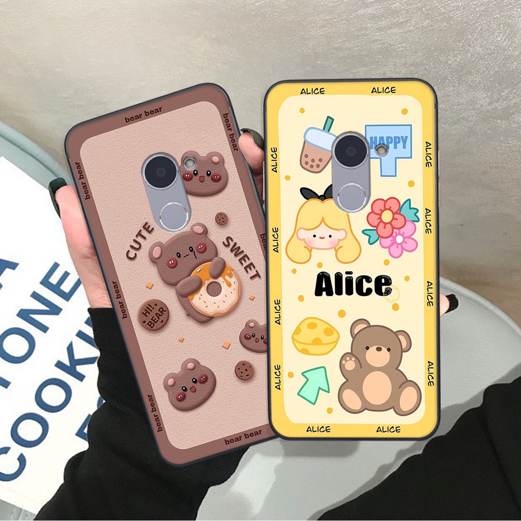 Ốp lưng Huawei Y7 PRIME 2017 in hình Gấu nâu - hồng, Gấu Be@rick  cực CUTE, DỄ THƯƠNG