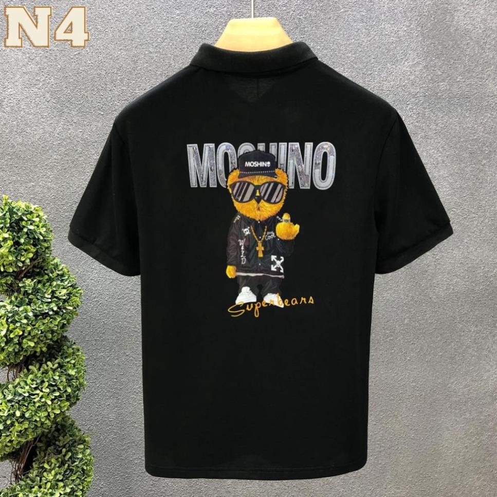 Áo thun polo nam IN SUPER BEAR lưng thêu chữ ngực cải cá sấu -KO Fashion