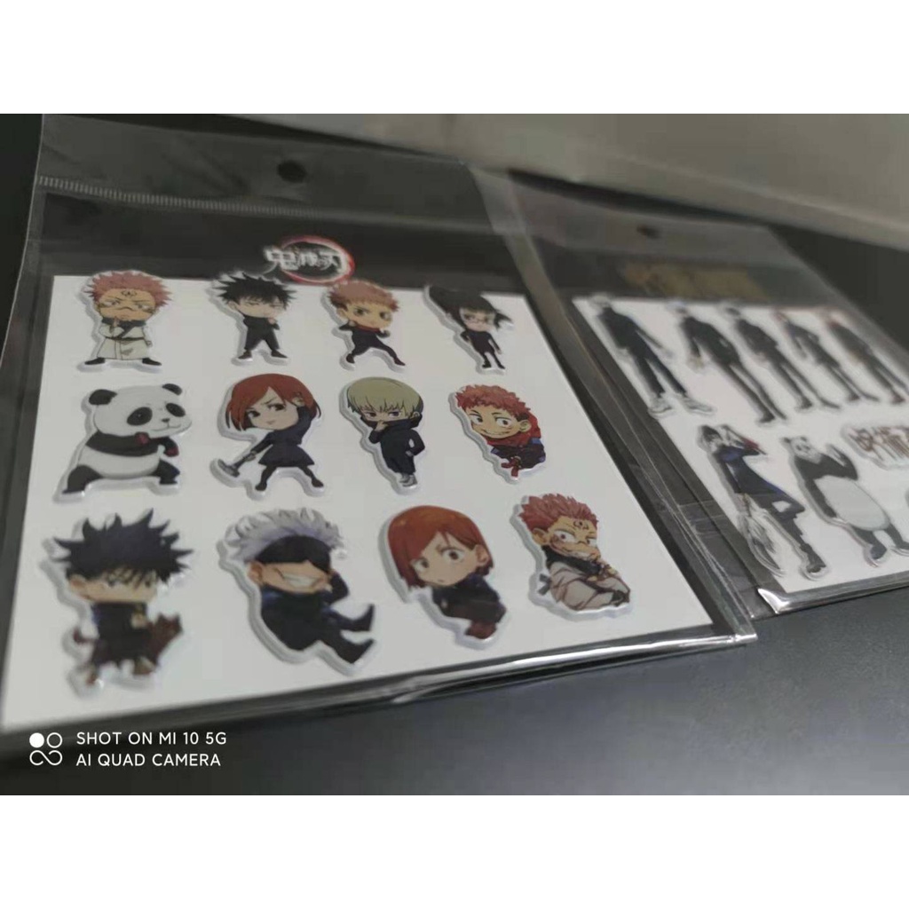 Miếng Sticker Dán Điện Thoại Sổ Tay Xinh Xắn 2 Sheets/set Anime Jujutsu Kaisen 3D Bubble cotton stickers Kids DIY scrapbook decoration toy gift Itadori Yuuji Gojou Satoru Fushiguro Megumi Kugisaki Nobara