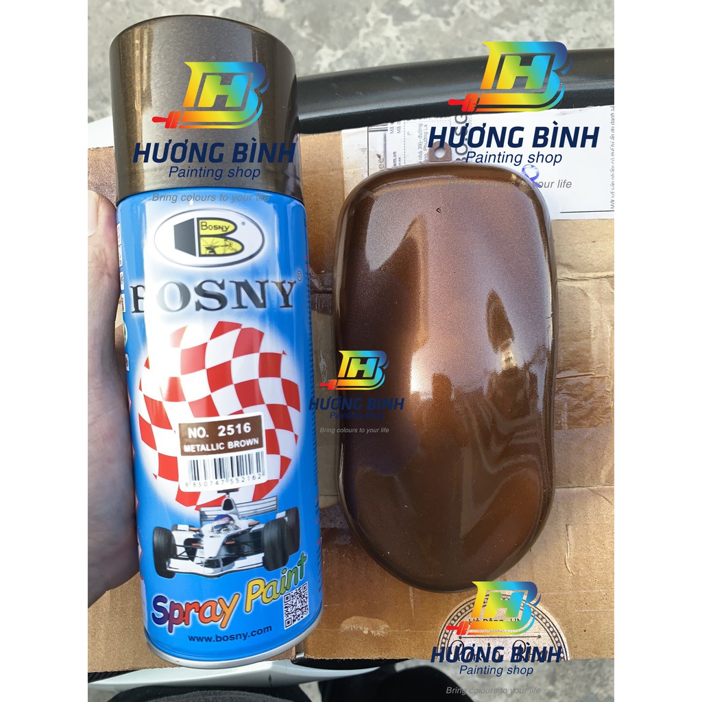 Sơn xịt Bosny màu Nâu Kim Loại - 2516