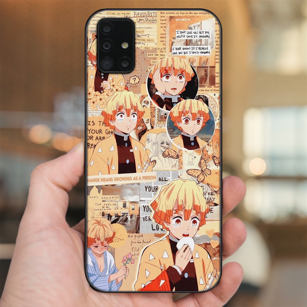 Ốp lưng Samsung A51, A71 viền đen in hình Zenitsu Kimetsu no Yaiba