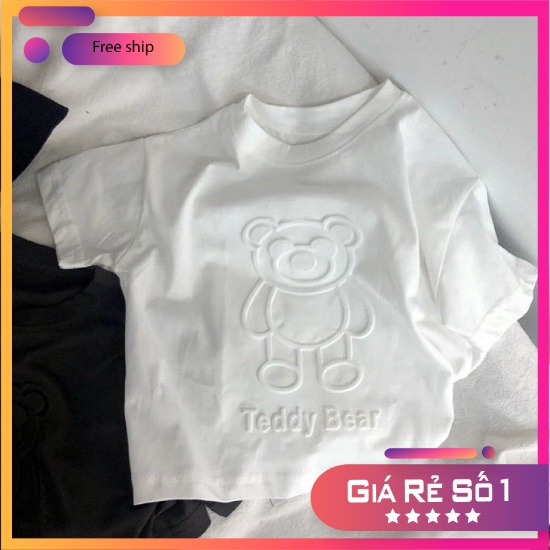 AP07-Áo Phông Ngắn Tay Cotton In Gấu Nổi Phong Cách Hàn Quốc Cho Bé Trai Bé Gái  Song Ngư Kids