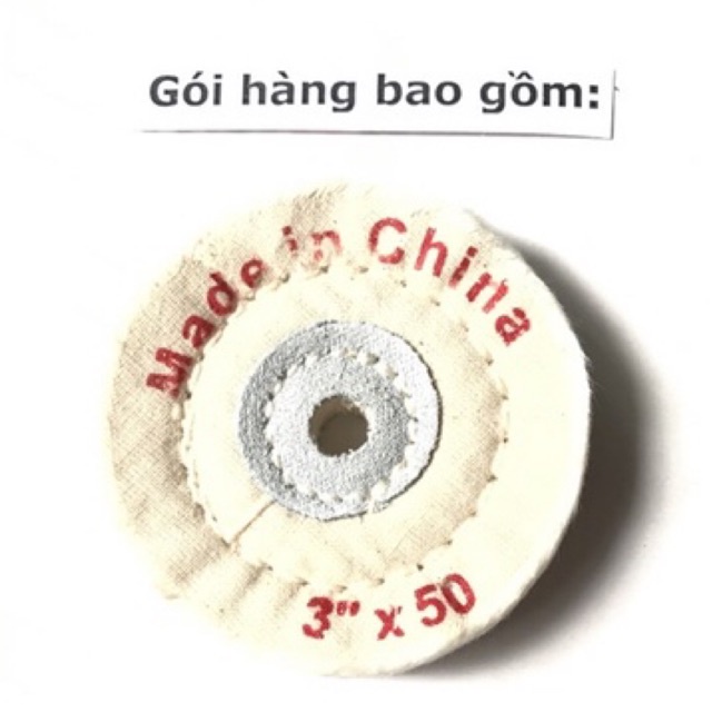 Bánh vải đánh bóng 75mm lỗ vít 10mm dày 16mm.