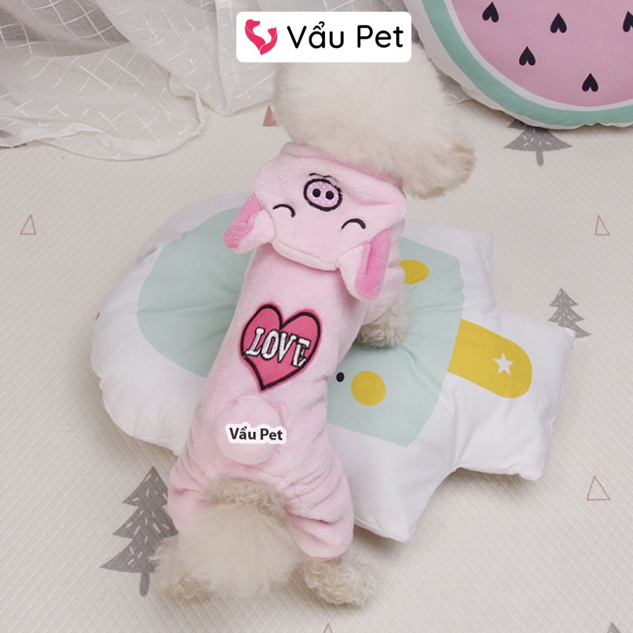 Áo cho chó mèo Bộ Lông Lợn Hồng - Quần áo cho chó poodle, con, lớn, mèo, thú cưng Vẩu Pet Shop