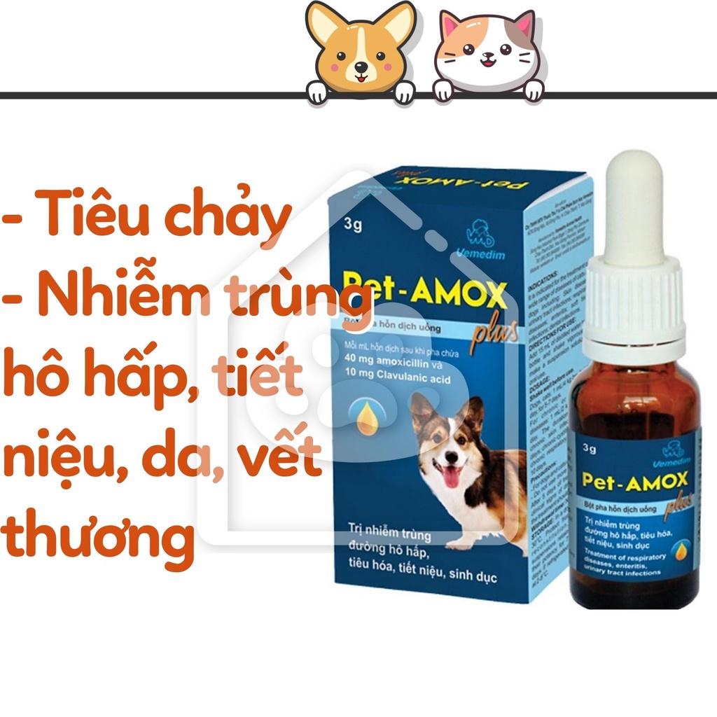 Dung dịch uống Pet Amox Vemedim hỗ trợ hô hấp, tiêu hoá - Bivido