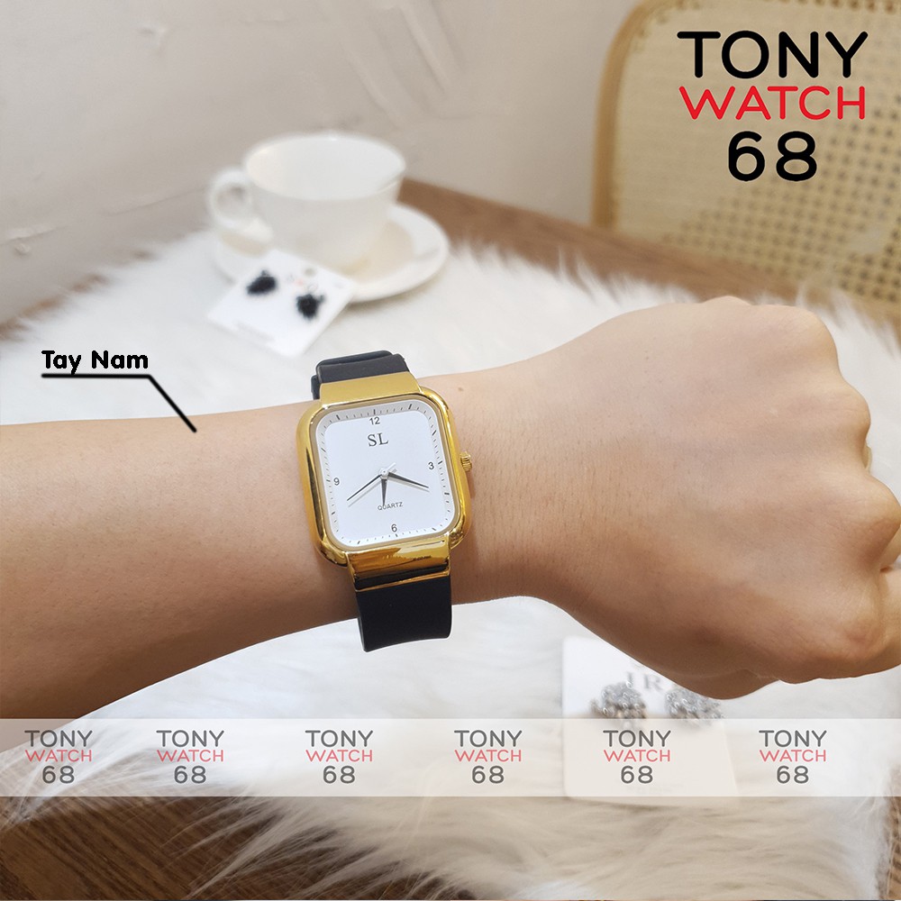 Đồng hồ đeo tay nam nữ SL Apple Watch dây cao su mặt vuông chính hãng chống nước | BigBuy360 - bigbuy360.vn