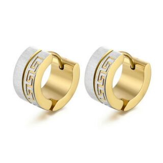 MẪU MỚI BST Bông tai nam vòng tròn bản to dày thép titan