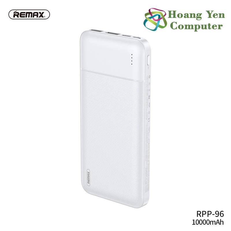 Sạc Dự Phòng Remax RPP-96 10000mAh Lõi Polymer 2 Cổng Sạc Vào, 2 Cổng Sạc Ra - BH 1 Năm - Hoàng Yến Computer