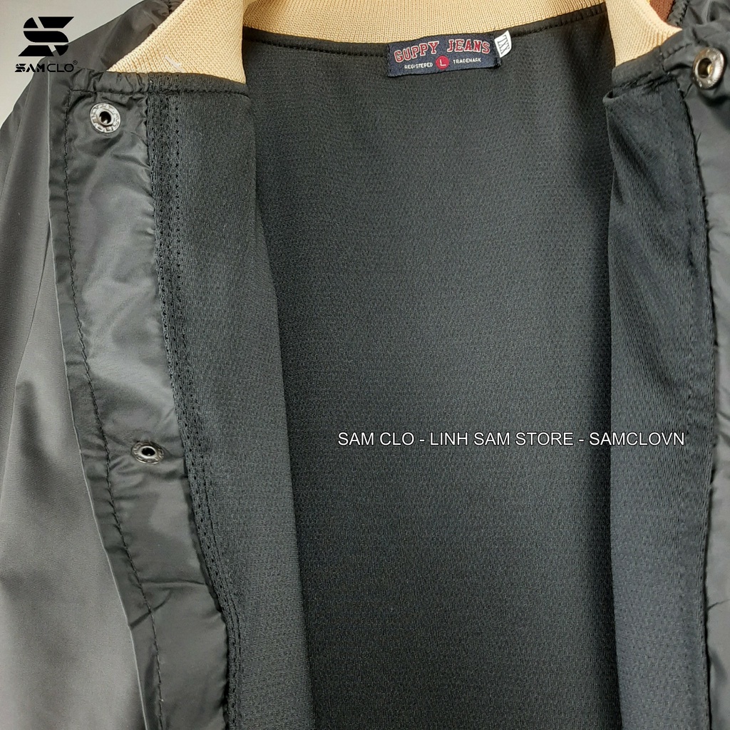 Áo khoác bomber vải dù SAM CLO có lớp lót chống nóng form rộng unisex mặc cặp - couple thêu chữ WANSNOTP