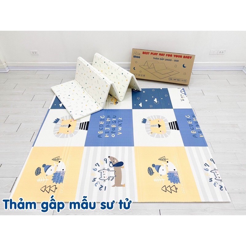 Thảm xốp trải sàn, thảm UMOO gấp gọn cho bé hàng cao cấp siêu dày siêu mềm