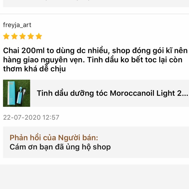 [Moroccanoil-chính hãng]Tinh dầu dưỡng tóc nhuộm, tóc sáng màu Moroccanoil Light 100ml-200ml