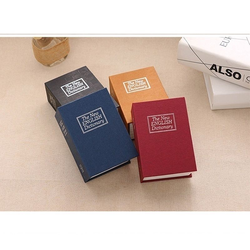 Két sắt mini hình quyển sách có khe nhét tiền size 11cm