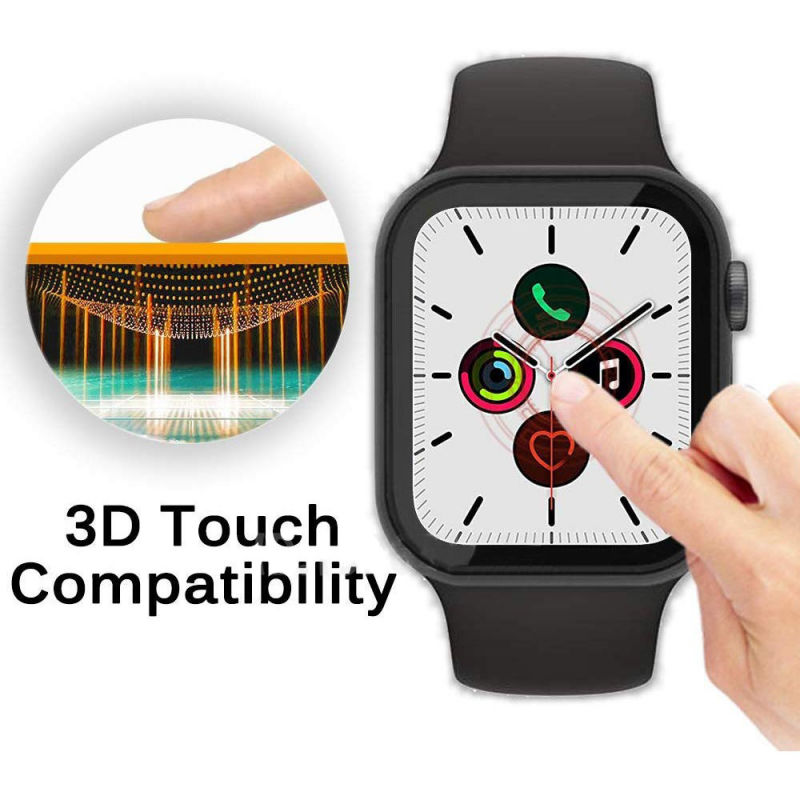 【stock Ready】apple Watch Case With Hd Clear Ultra-thin  Full Coverage Screen Protector For Iwatch Series 6/5/4/3/2/1 Se Cutie Compact Laminate Film Carbon Fiber Fabric Rhinoshield Apple