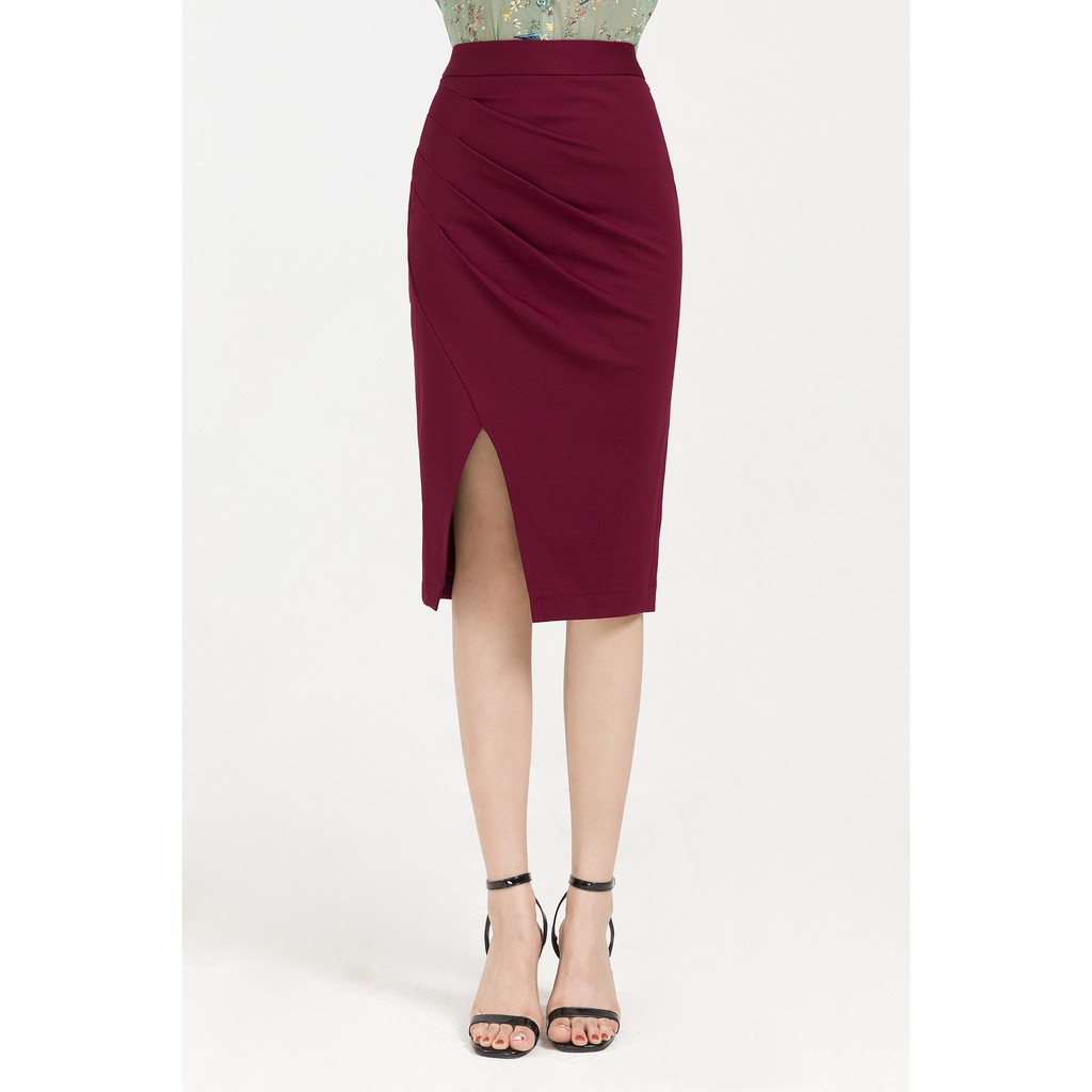 Chân váy ôm xếp lệch LAMER L62F20Q014 (nhiều màu) | BigBuy360 - bigbuy360.vn