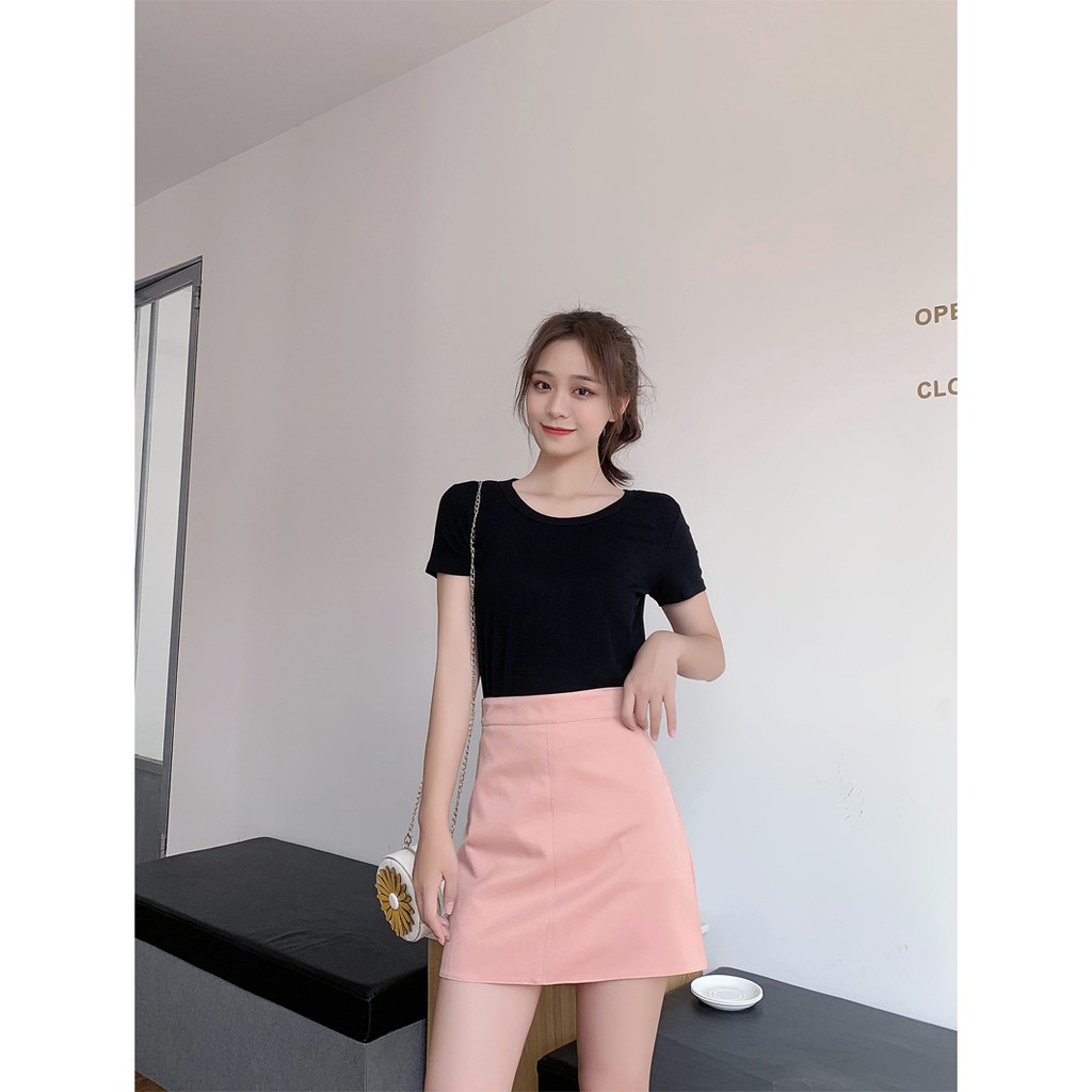 VÁY CHỮ A LƯNG CAO 4 MÀU NGỌT NGÀO PHONG CÁCH ULZZANG - PASTEL SKIRT