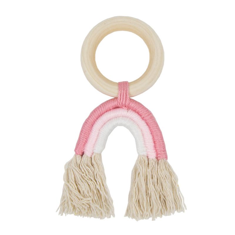 Đồ Chơi Vòng Macrame Hữu Cơ Bằng Cotton Tự Nhiên Dành Cho Bé Mọc Răng
