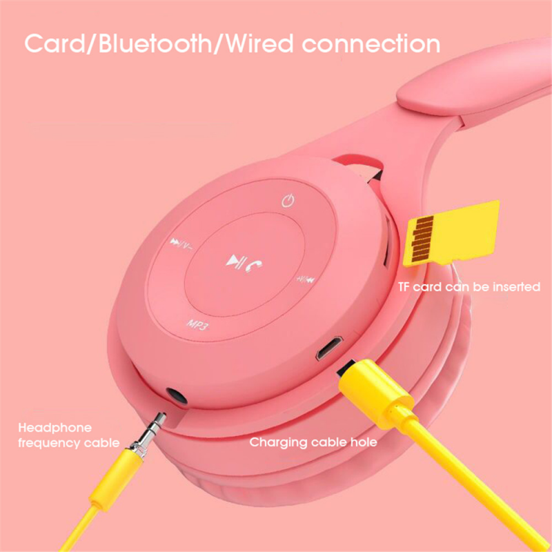 Tai Nghe Không Dây Lykry Bluetooth Âm Thanh Bass Stereo Màu Macaron Có Mic