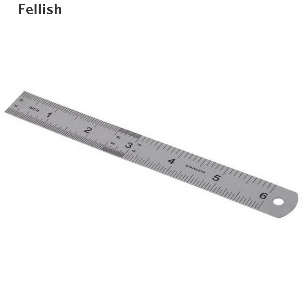 Thước Đo Thẳng Hai Mặt Bằng Thép Không Gỉ 15cm 6 Inch 436vn