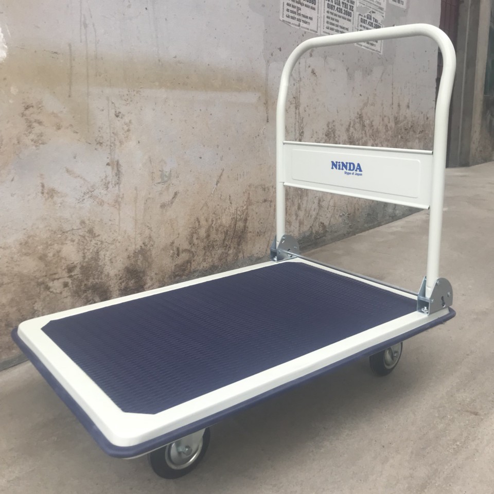 Xe đẩy hàng sản thép NiNDA ND300S tải trọng 200kg , tay đẩy gấp gọn