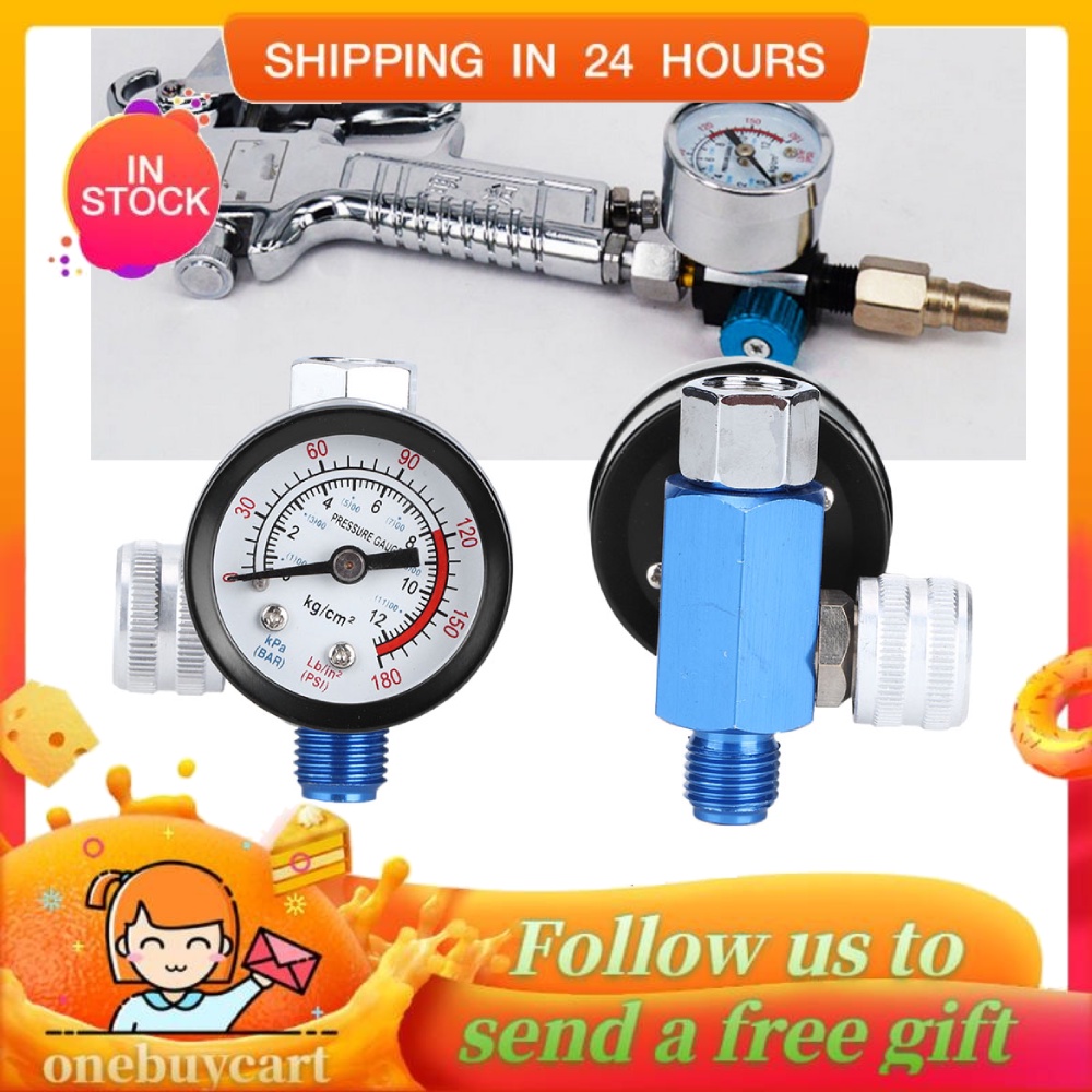 Air Pressure Regulator Gauge Aluminium Alloy Adjustable Spray Gun Air Tool G1/4