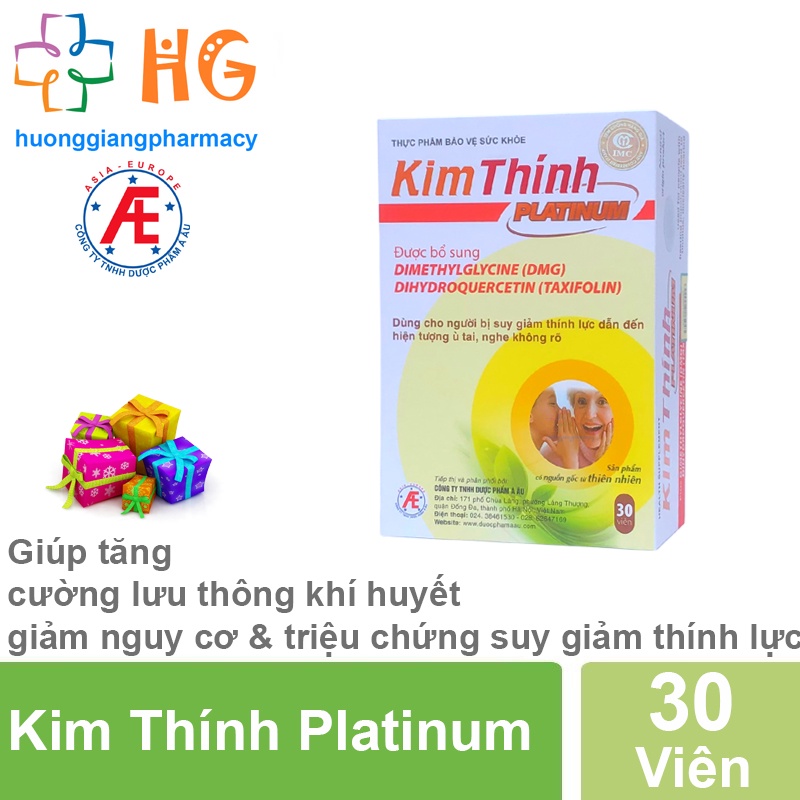 Kim Thính Platinum dùng cho người suy giam thính lực  hỗ trợ tăng cường lưu thông khí huyết Lọ 30 viên