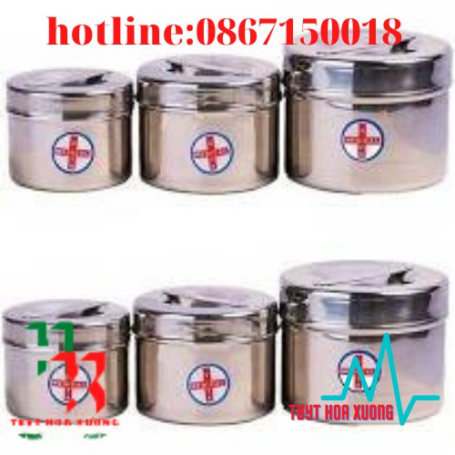 Hộp Inox Tròn Đựng Bông Gòn, Lưu Mẫu Các Size