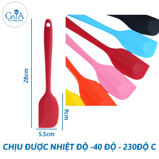 [CỠ LỚN] Spatula - Phới Dẹt Trộn Vét Bột Bằng Silicon Đúc Nguyên Khối 28CM