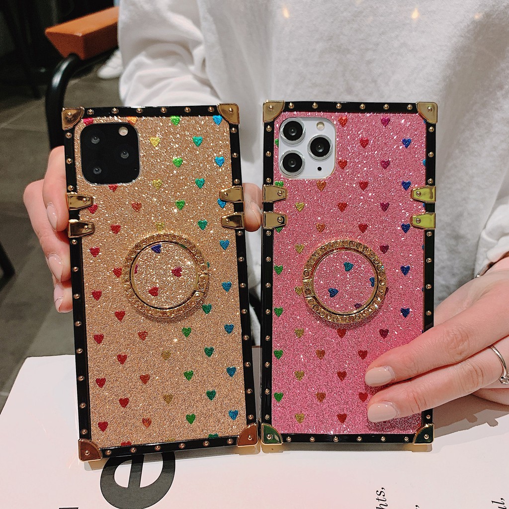 Ốp Điện Thoại Viền Vuông Kim Tuyến Hình Trái Tim Cho Iphone 6 6s 6plus 6splus 7 8 7plus 8plus X Xs Xr Xsmax 11 11pro 11pro Max | BigBuy360 - bigbuy360.vn