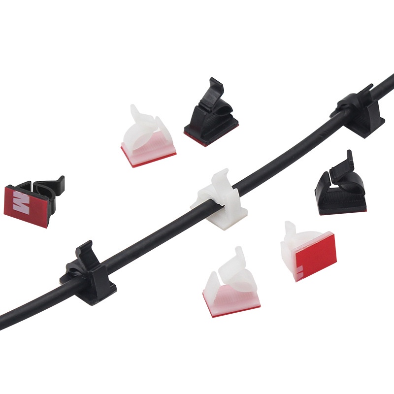 Set 10 Giá Đỡ Dây Cáp Sạc / Tai Nghe Tự Dính Bằng Nhựa Điều Chỉnh Được
