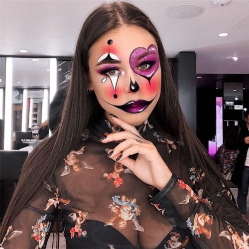 Áo croptop lưới tay dài in hình thiên thần cho nữ