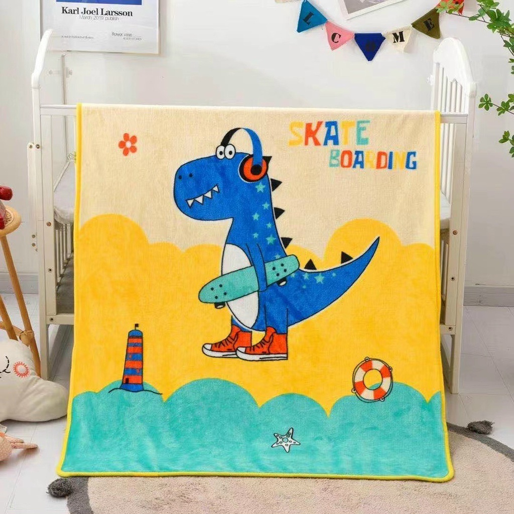 Chăn lông tuyết nhung cho bé đi học, mền tuyết nhung cho bé hình ngộ nghĩnh siêu mềm mịn ( tặng kèm túi đựng mền)