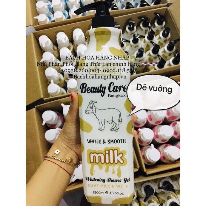 (Có bill) Sữa tắm trắng da Sữa bò/ dê/ Yến & hoa anh đào Beauty Care Bangkok 1200ml Thái Lan | BigBuy360 - bigbuy360.vn