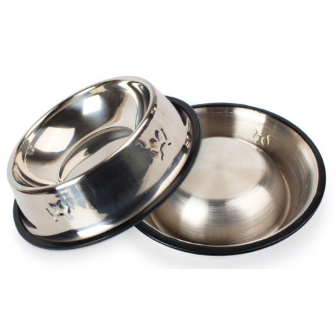 [ NHIỀU SIZE ] Bát inox đen trắng cho chó mèo
