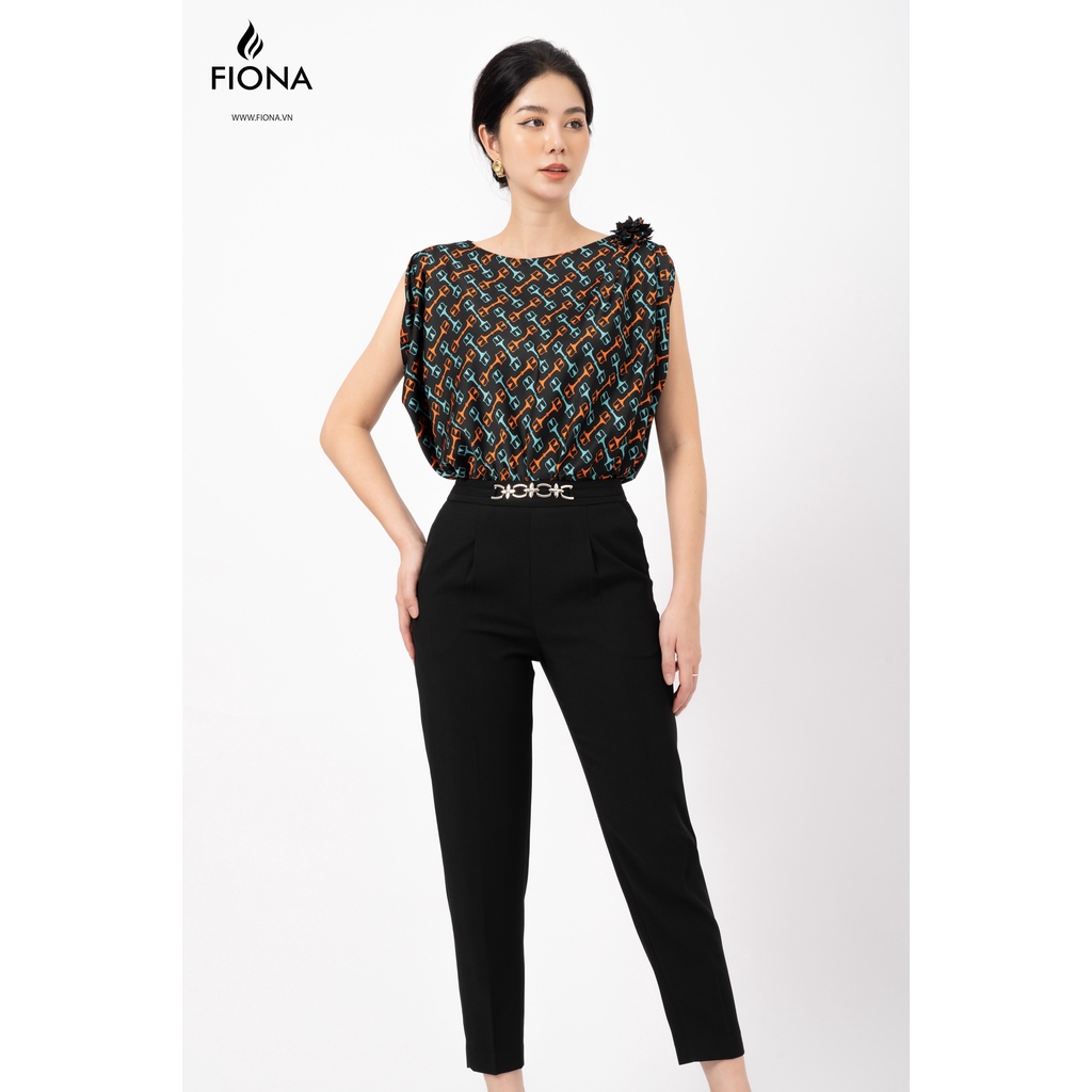 Quần tây nữ dáng Baggy FIONA, Quần Công Sở Nữ kẹp mặt đai trang trí F351323