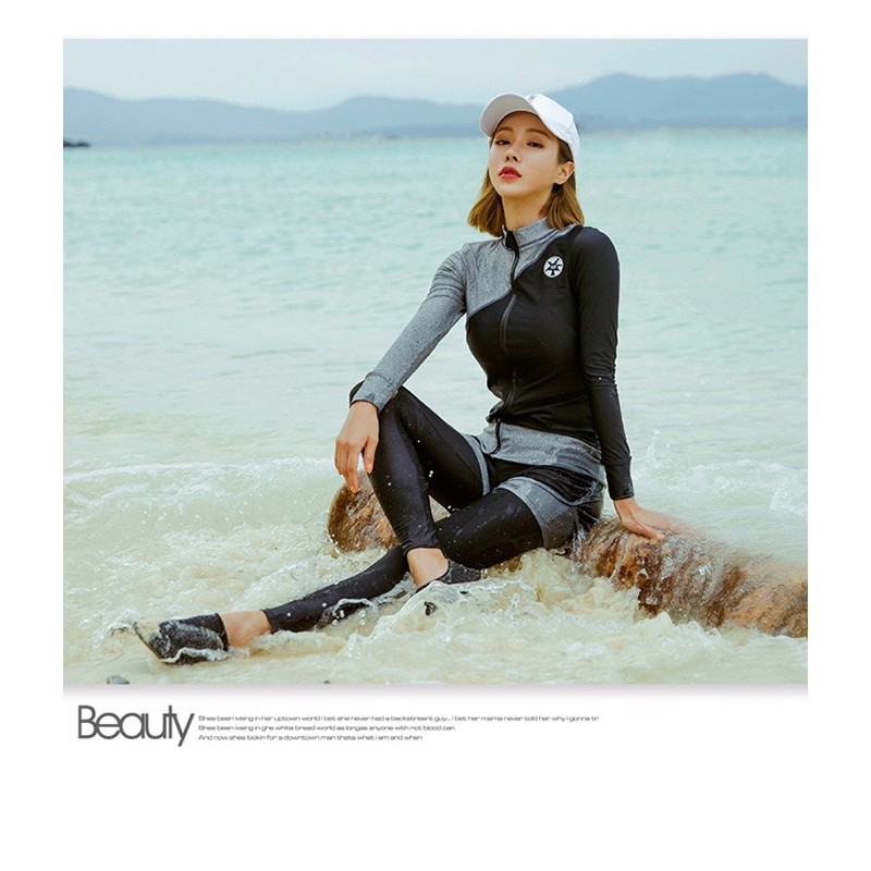 Bộ bơi dài tay nữ phong cách korea | BigBuy360 - bigbuy360.vn