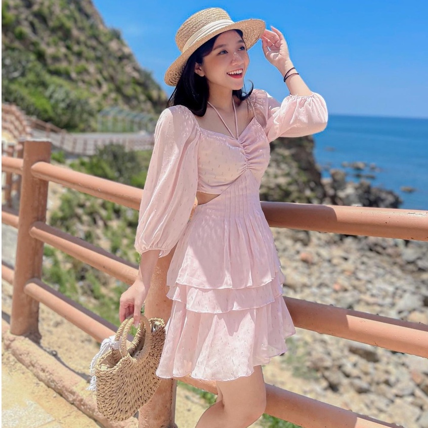 Đầm LILINA - Đầm khoét lưng tùng bèo