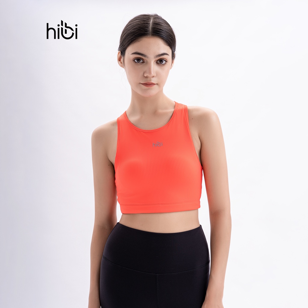Áo croptop ba lỗ tập yoga gym Hibi Sports CR817 size mới, kiểu sát nách basic, kèm mút ngực