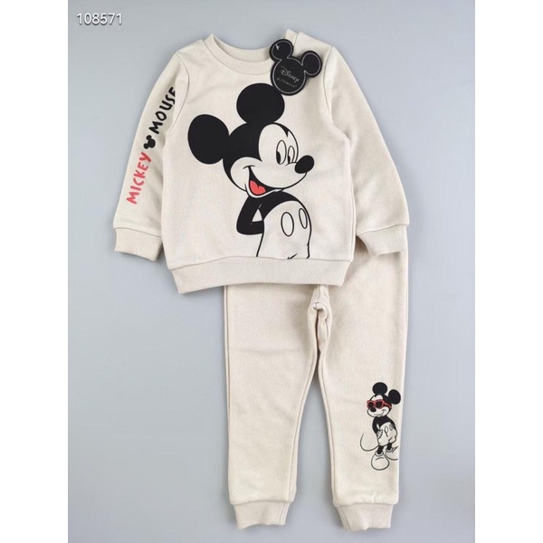 Bộ nỉ Mickey be Primark sz 0-9m